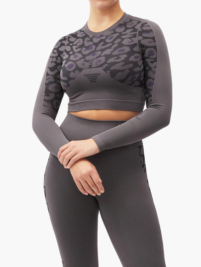 adidas TruePurpose leopard-jacquard tech-knit crop top outlook