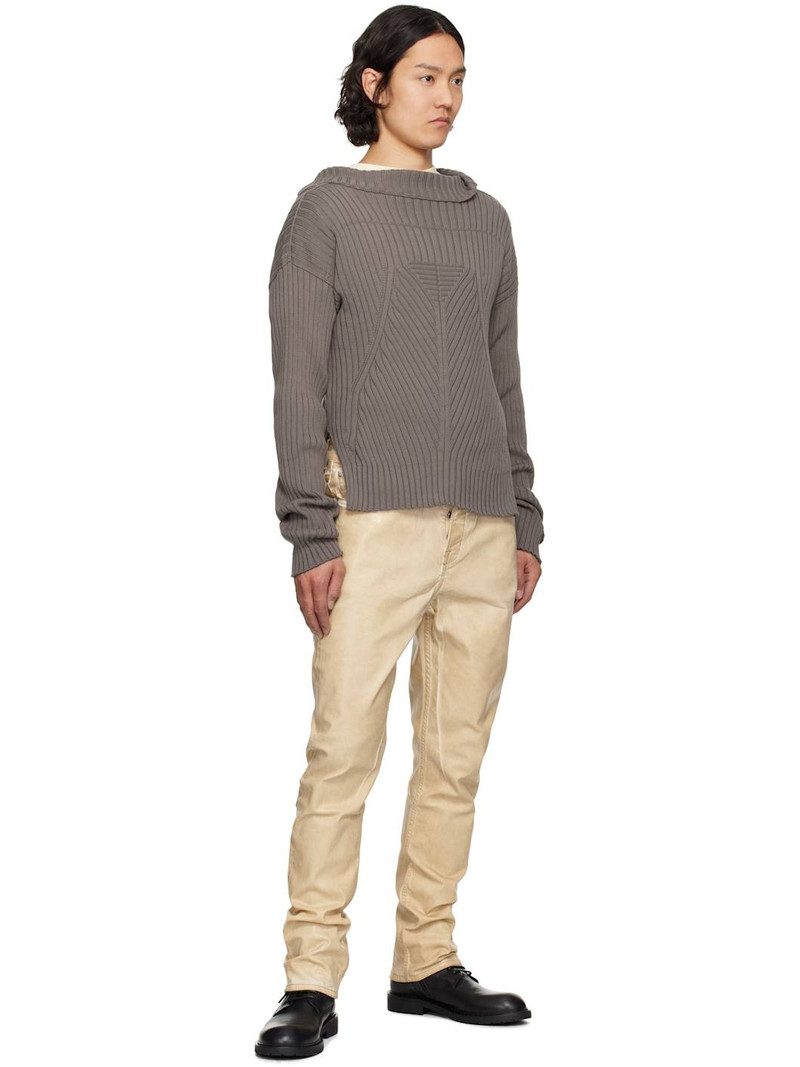 Rick Owens DRKSHDW Beige Hollywood Detroit Cut Jeans outlook