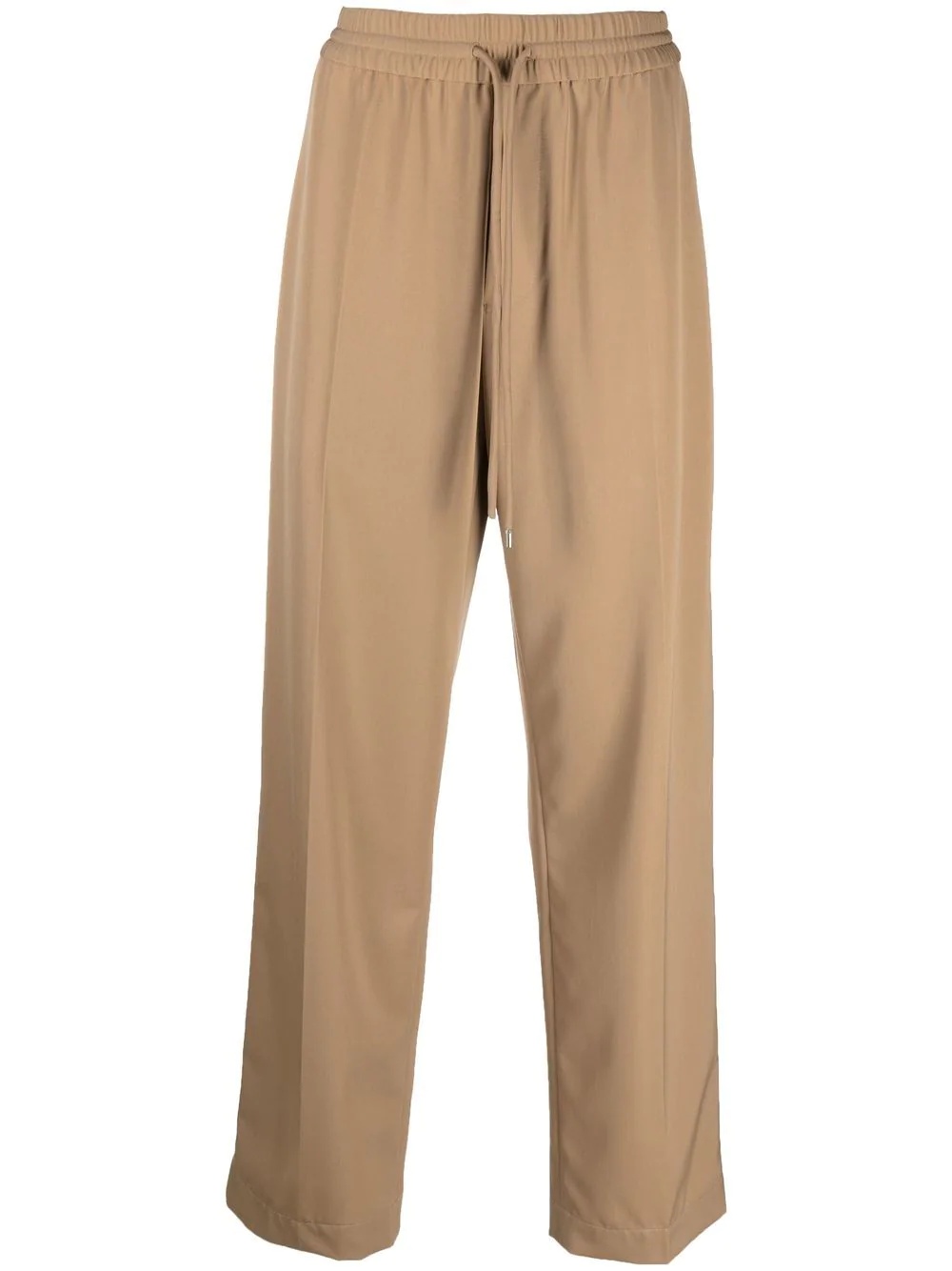 straight-leg drawstring-waistband trousers - 1