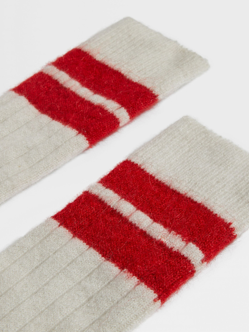 WHITE ZEGNA X THE ELDER STATESMAN CASHMERE BLEND SOCKS 3