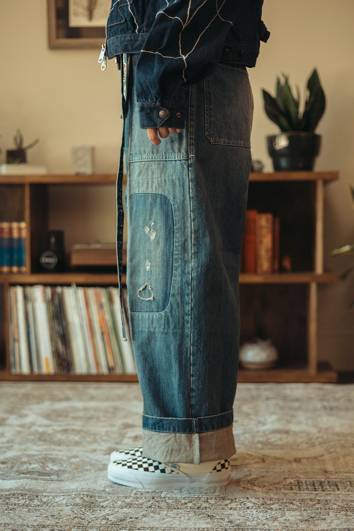 14oz Denim FATIGUE Baggy Pants (RUSHFIELD Remake) - Indigo - 3