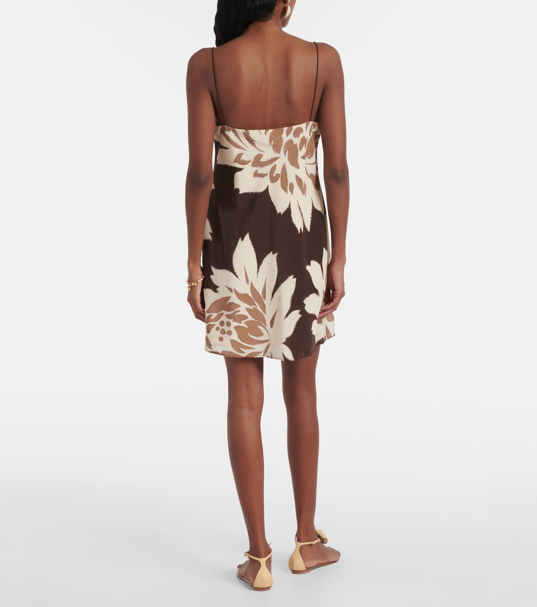 Floral silk satin slip dress - 3