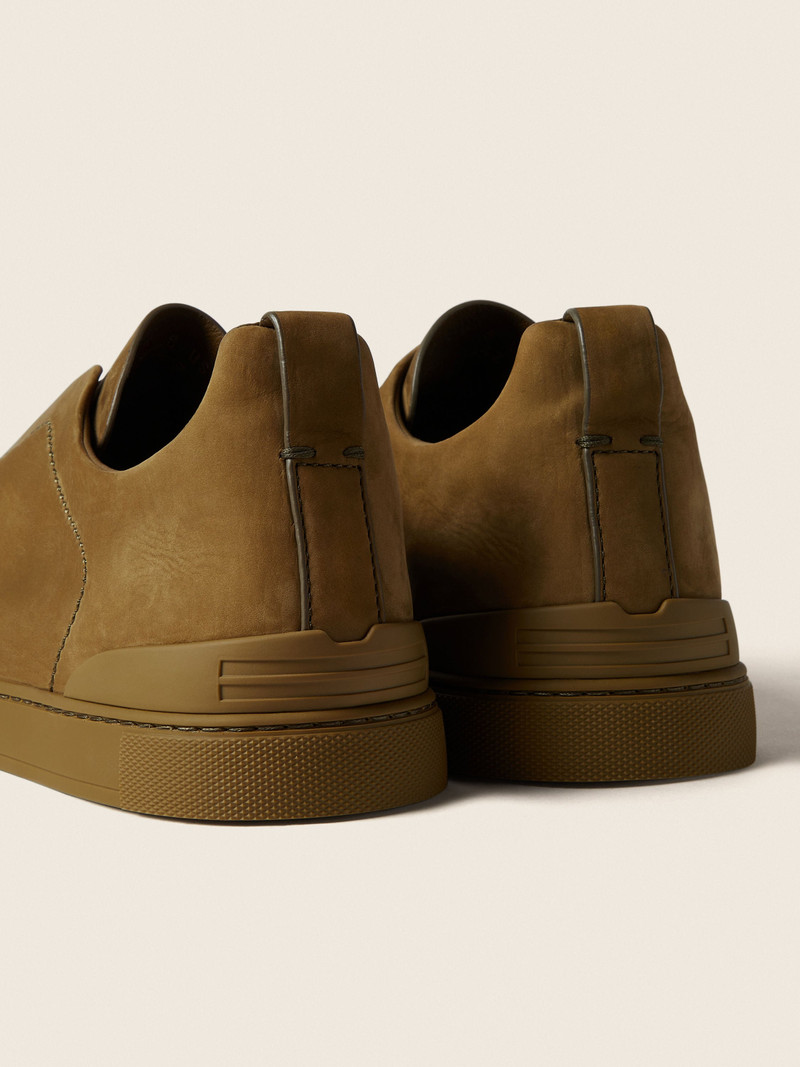 ZEGNA OLIVE GREEN TRIPLE STITCH™ SECONDSKIN SNEAKERS outlook