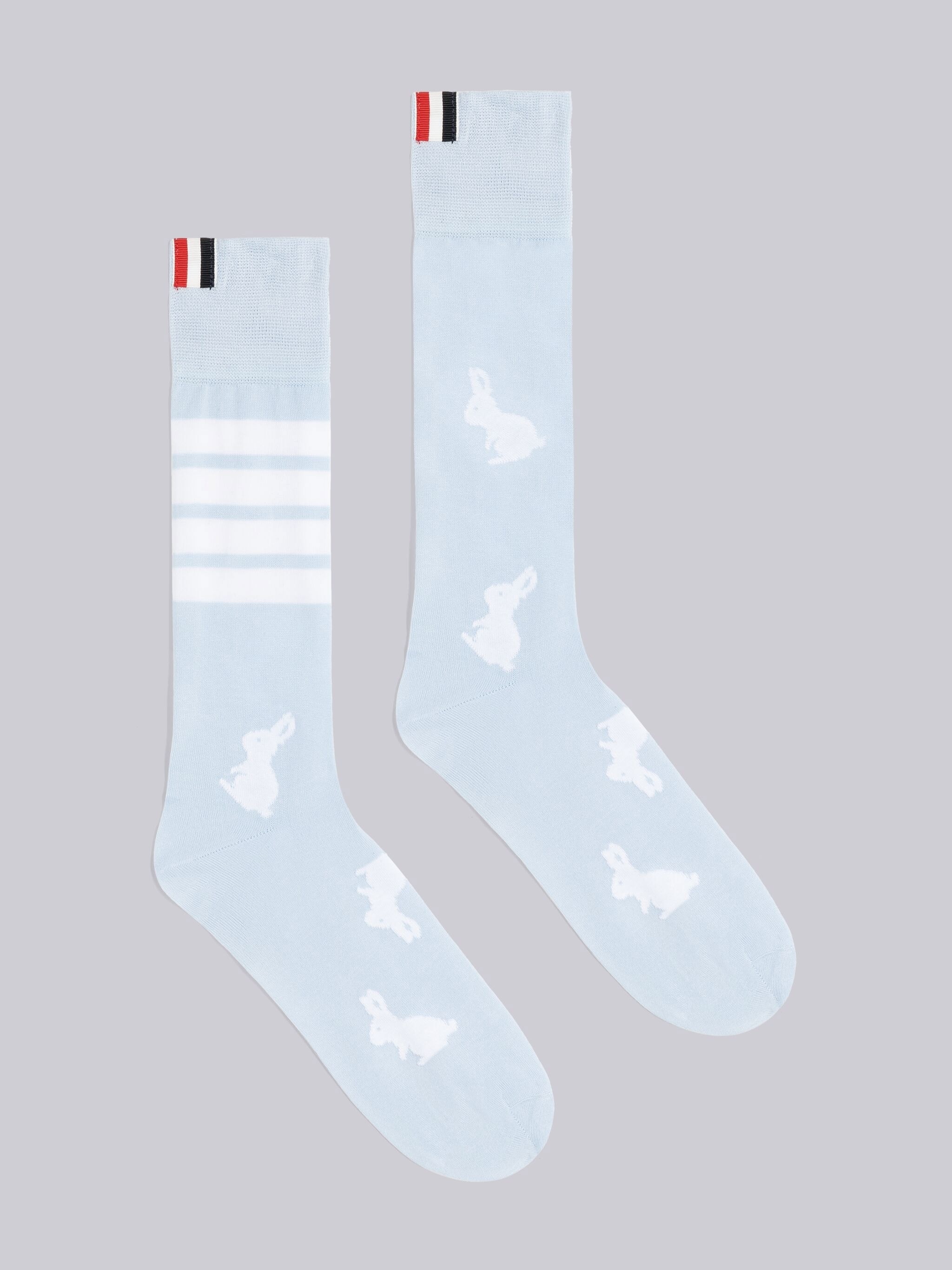 Cotton Rabbit Half Drop 4-Bar Mid Calf Socks - 1