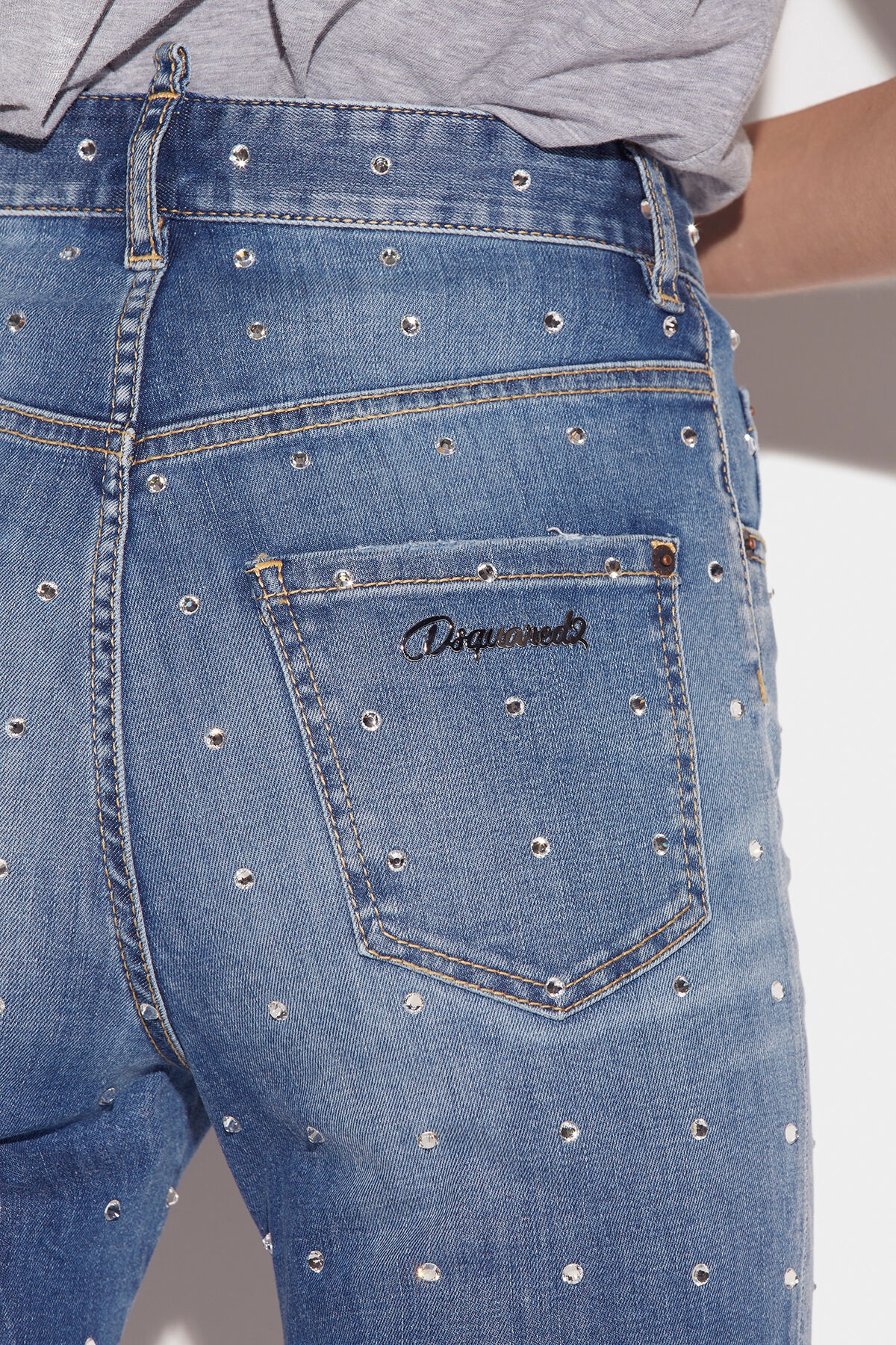 TWIGGY MEDIUM WASH HIGH WAIST CROPPED JEANS - 5