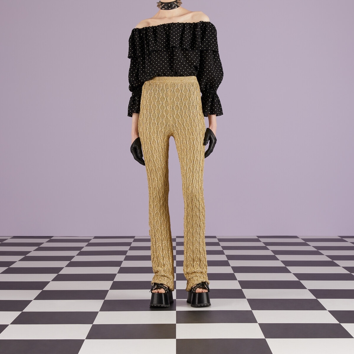 Chunky cable knit viscose pant - 5