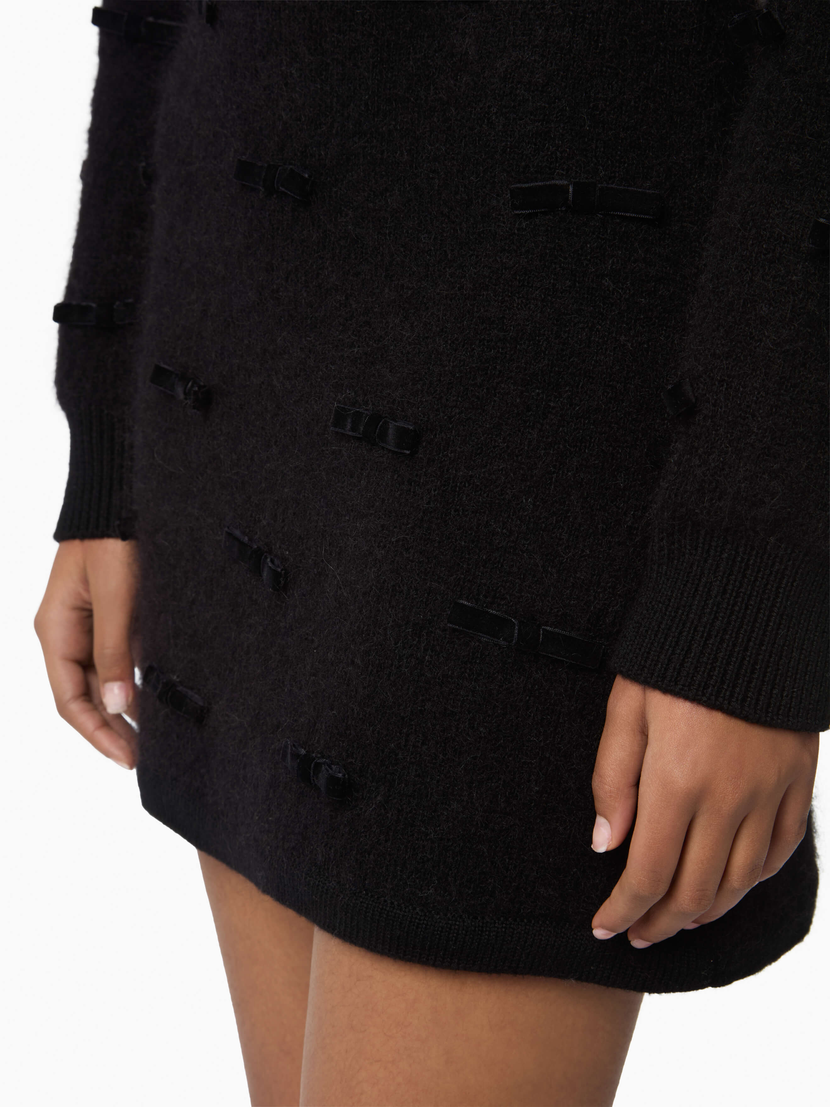 Black Mini Knit Skirt - 3