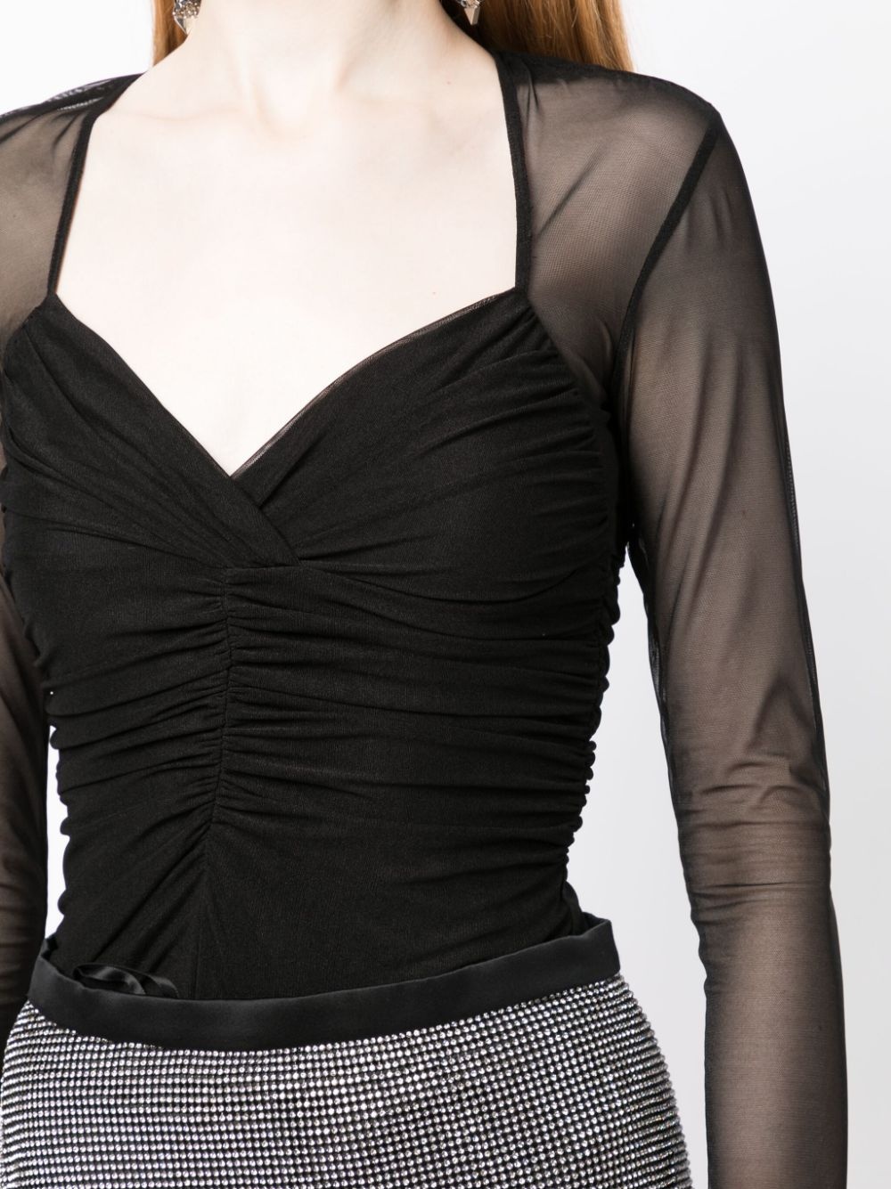 ruched long-sleeved bodysuit - 5