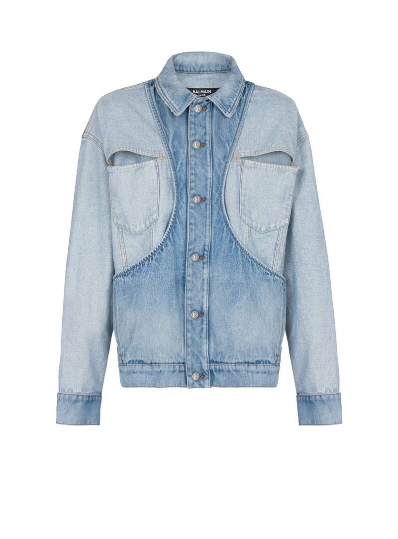 Reverse cut denim jacket - 1