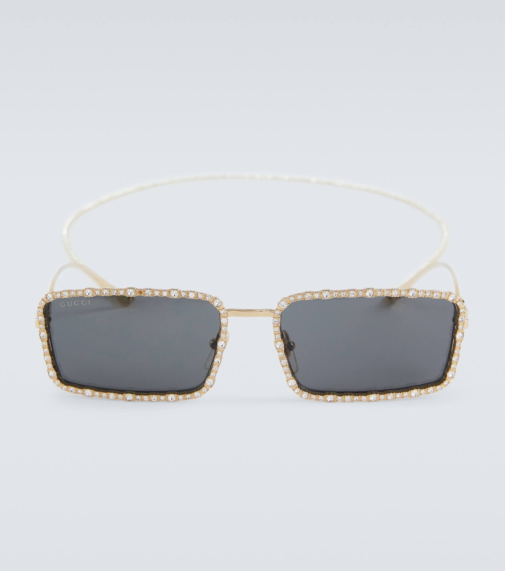 Embellished rectangular sunglasses - 1