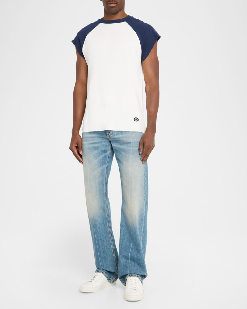 SIMKHAI Men & apos;s Reuben Cotton Contrast-Raglan T-Shirt outlook