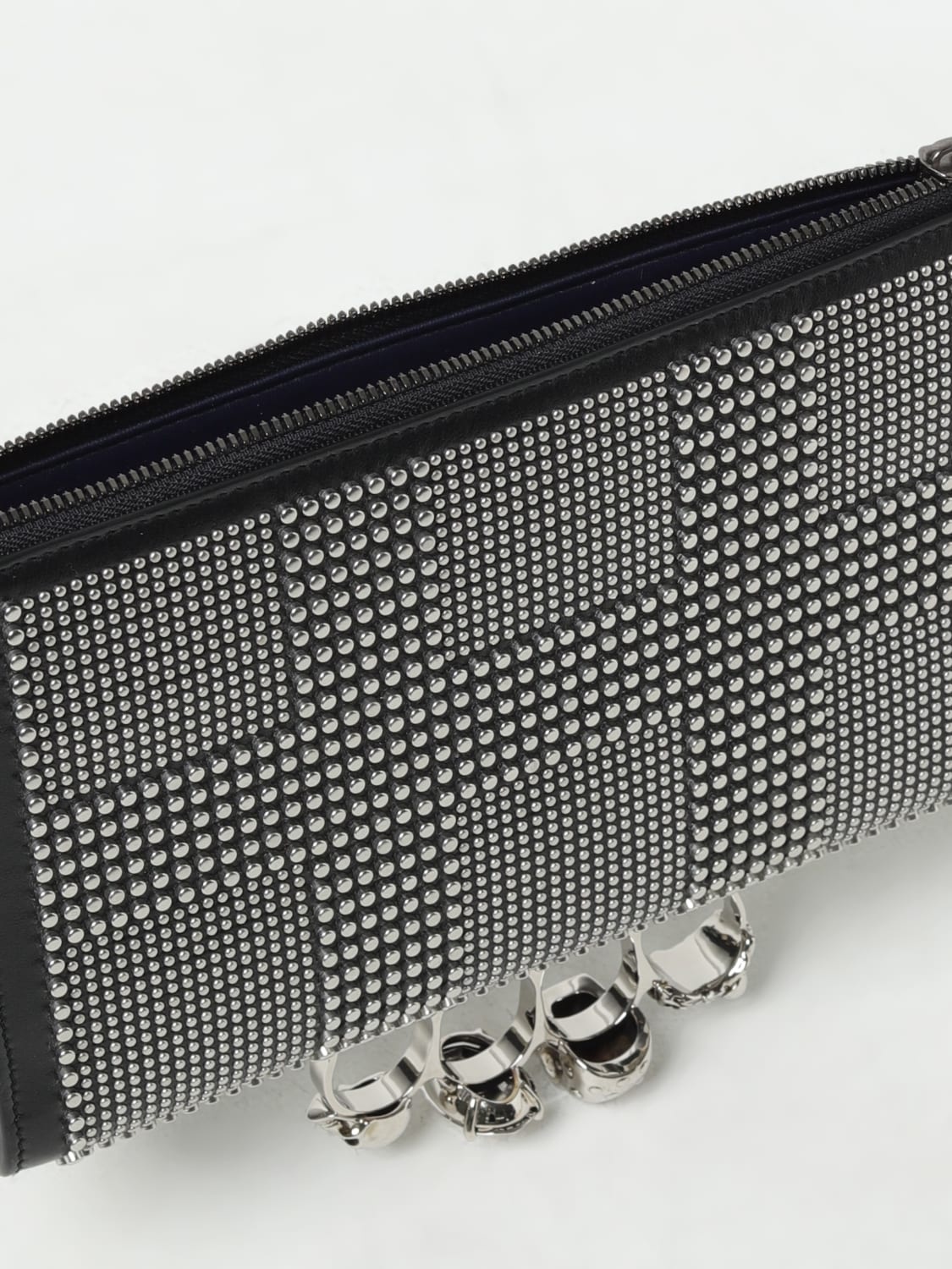 Alexander McQueen leather pouch with studs - 4