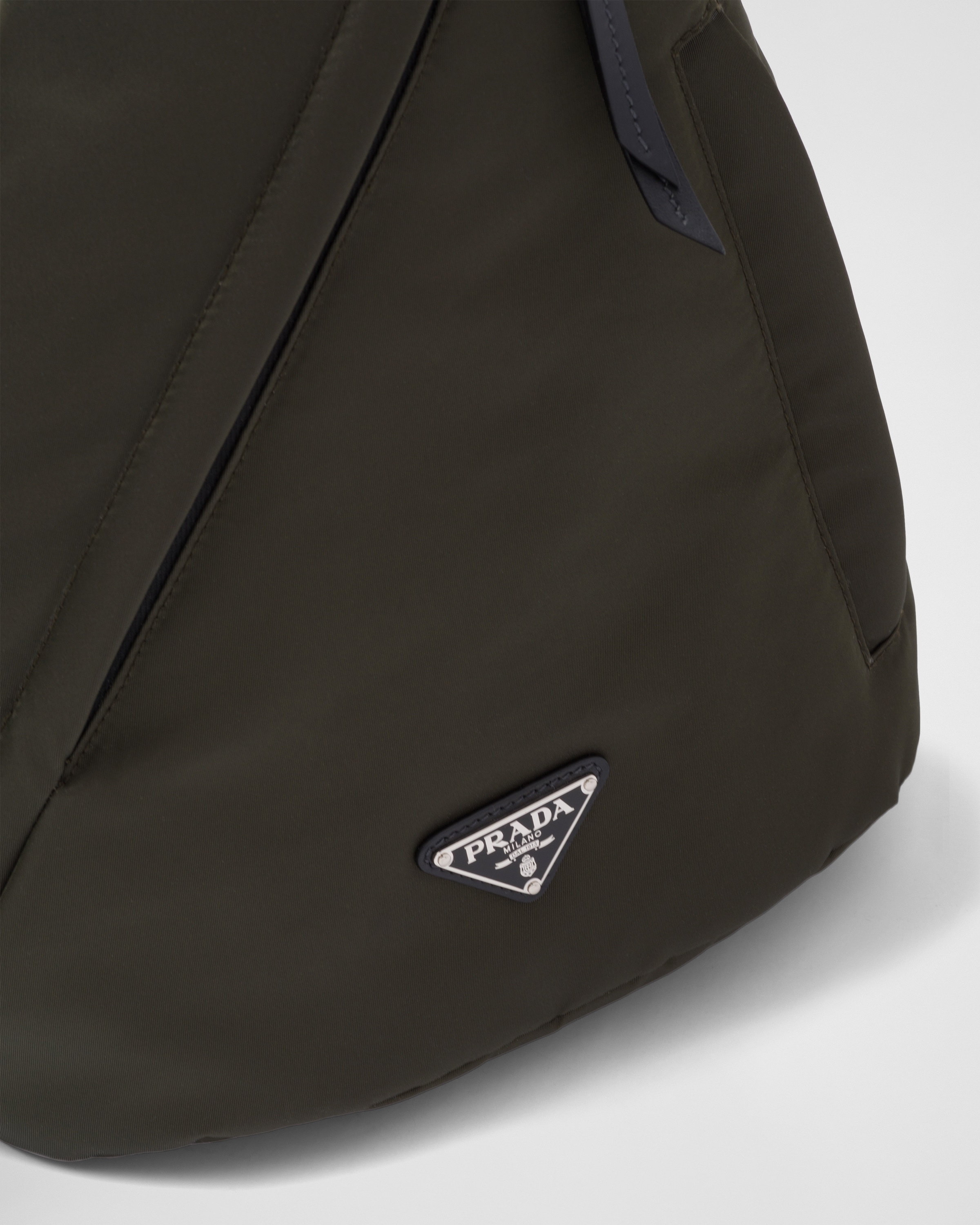 Re-Nylon and leather backpack - 5