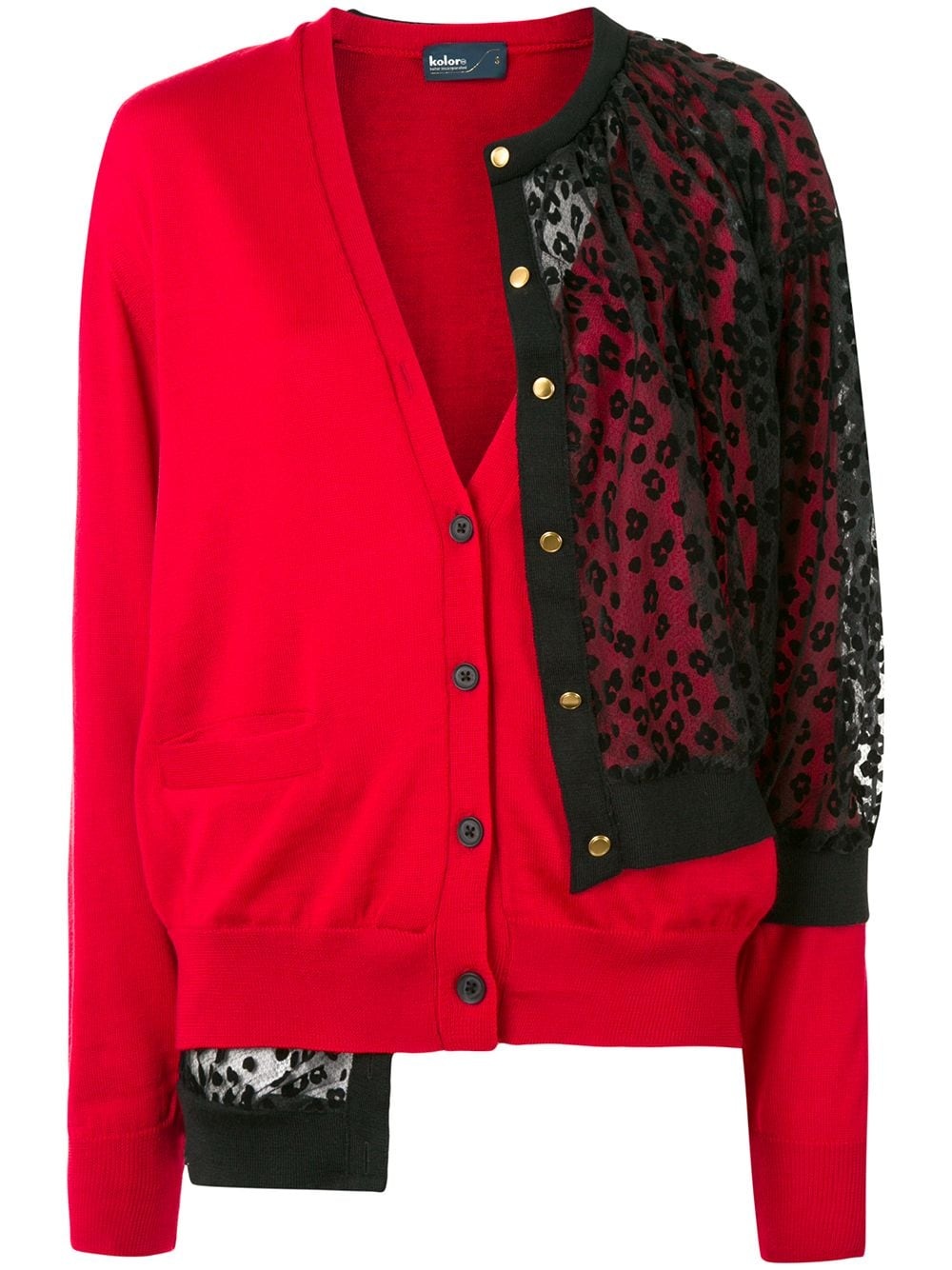 animal-print deconstructed cardigan  - 1