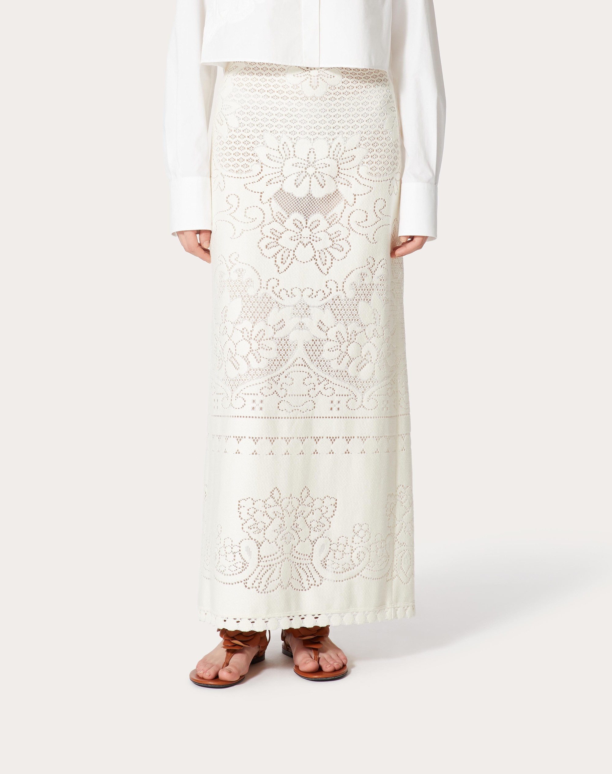 COTTON LACE MIDI SKIRT - 3