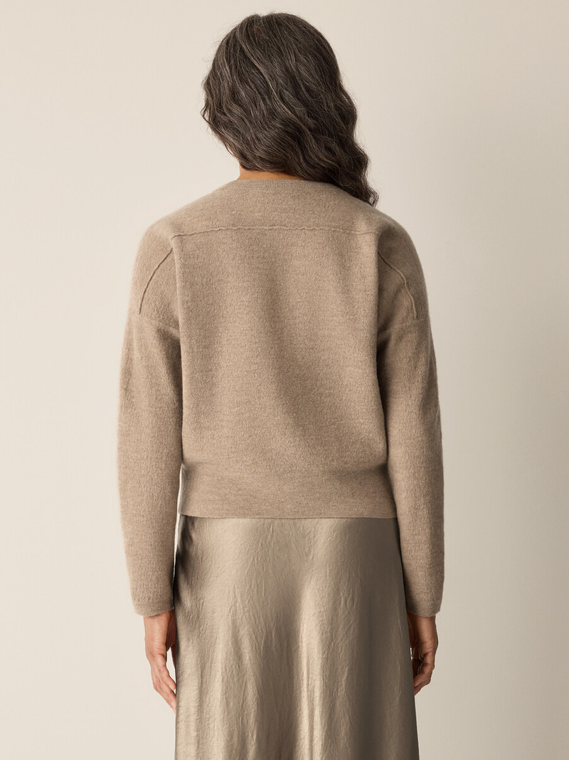 Fine Felted Wool Crew Neck Short Top in Regenerative Wool 4