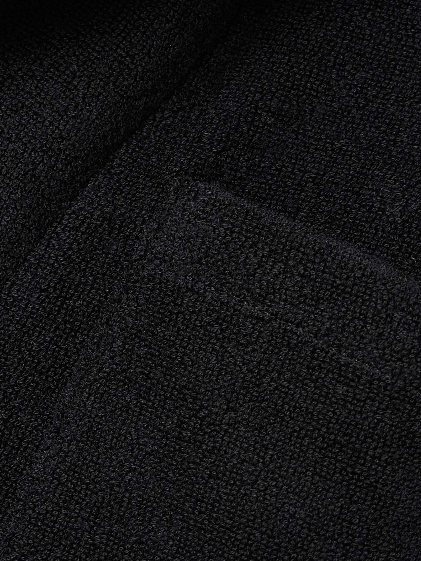 Misty Hem cropped cotton-terry shirt Black - 4