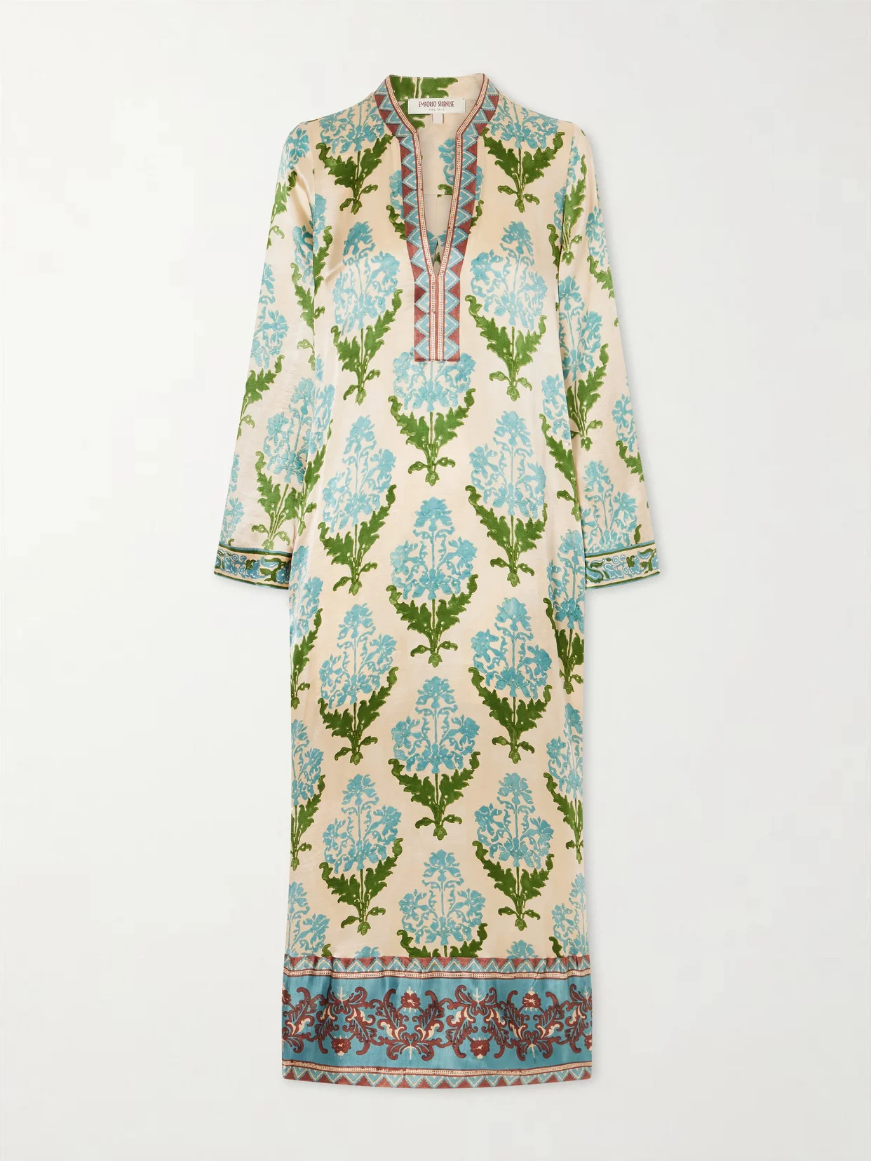 Jenna Printed Silk-voile Kaftan - 1