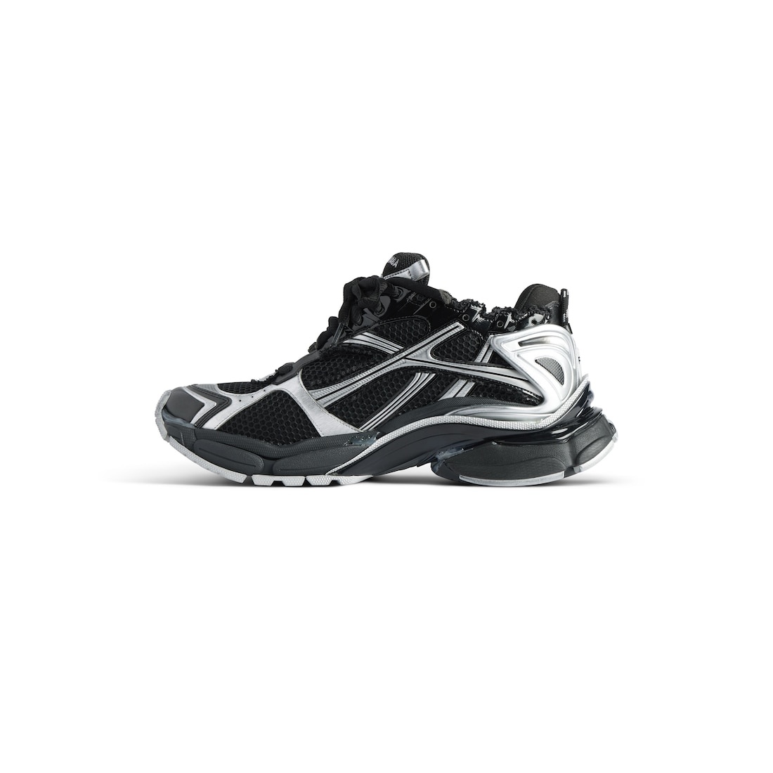 Women's Runner Sneaker in Black/silver - 4