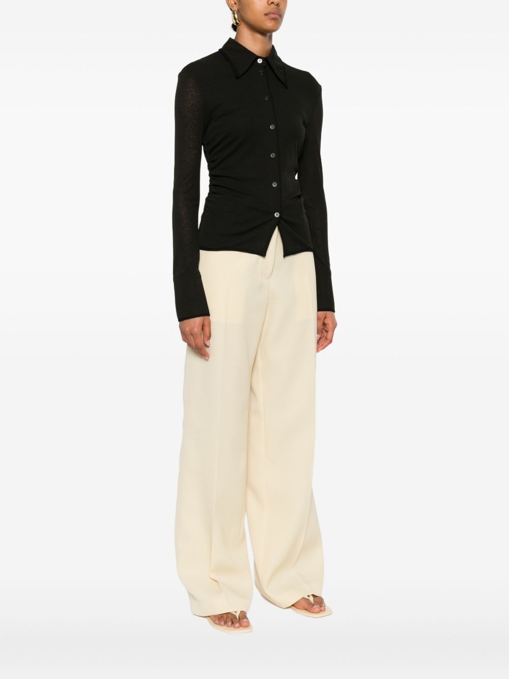 long-sleeved buttoned polo shirt - 3
