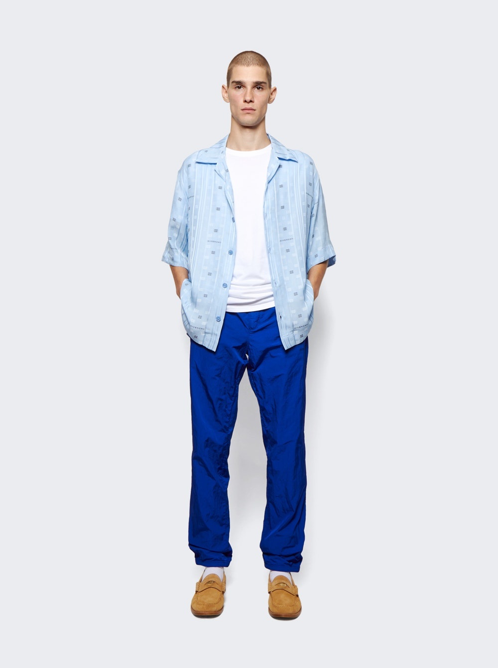4g Embroidered Garment Dye Trackpants Ocean Blue - 2
