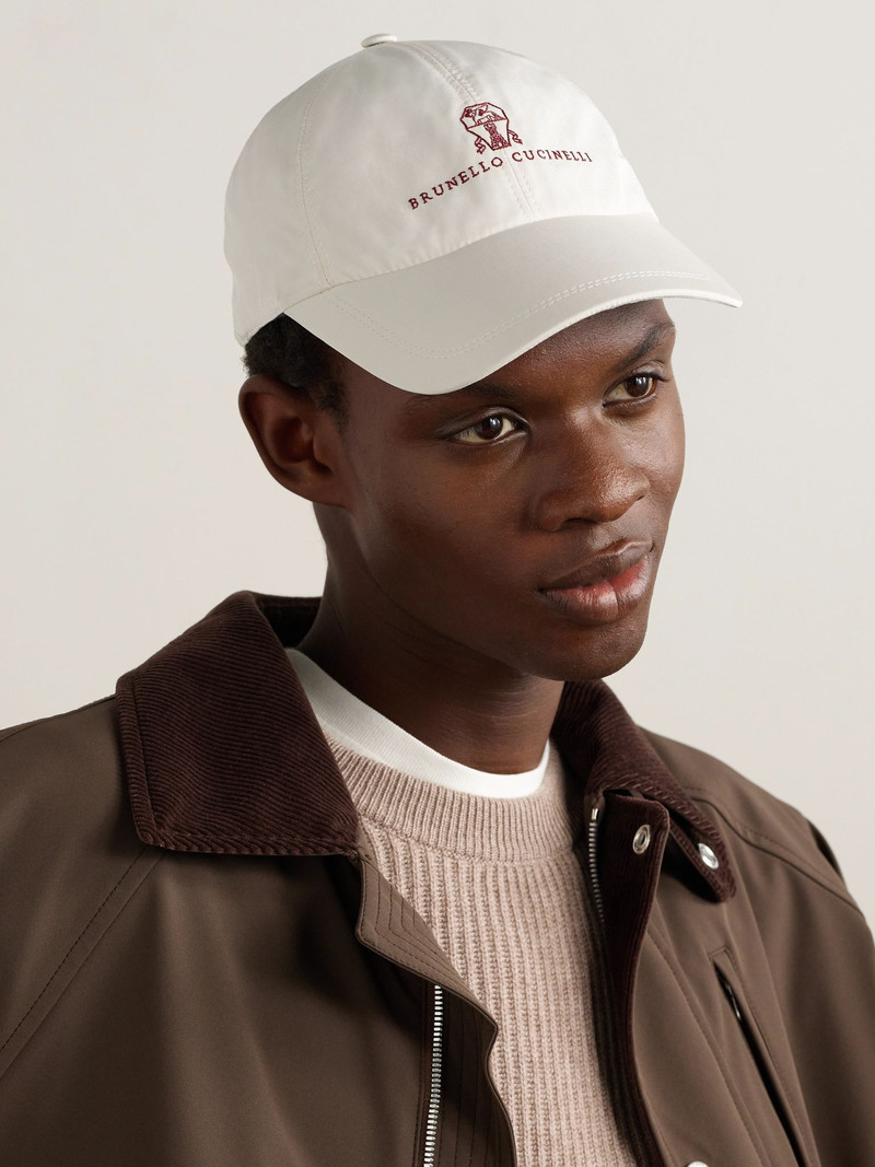 Brunello Cucinelli Logo-Embroidered Cotton-Twill Baseball Cap White outlook