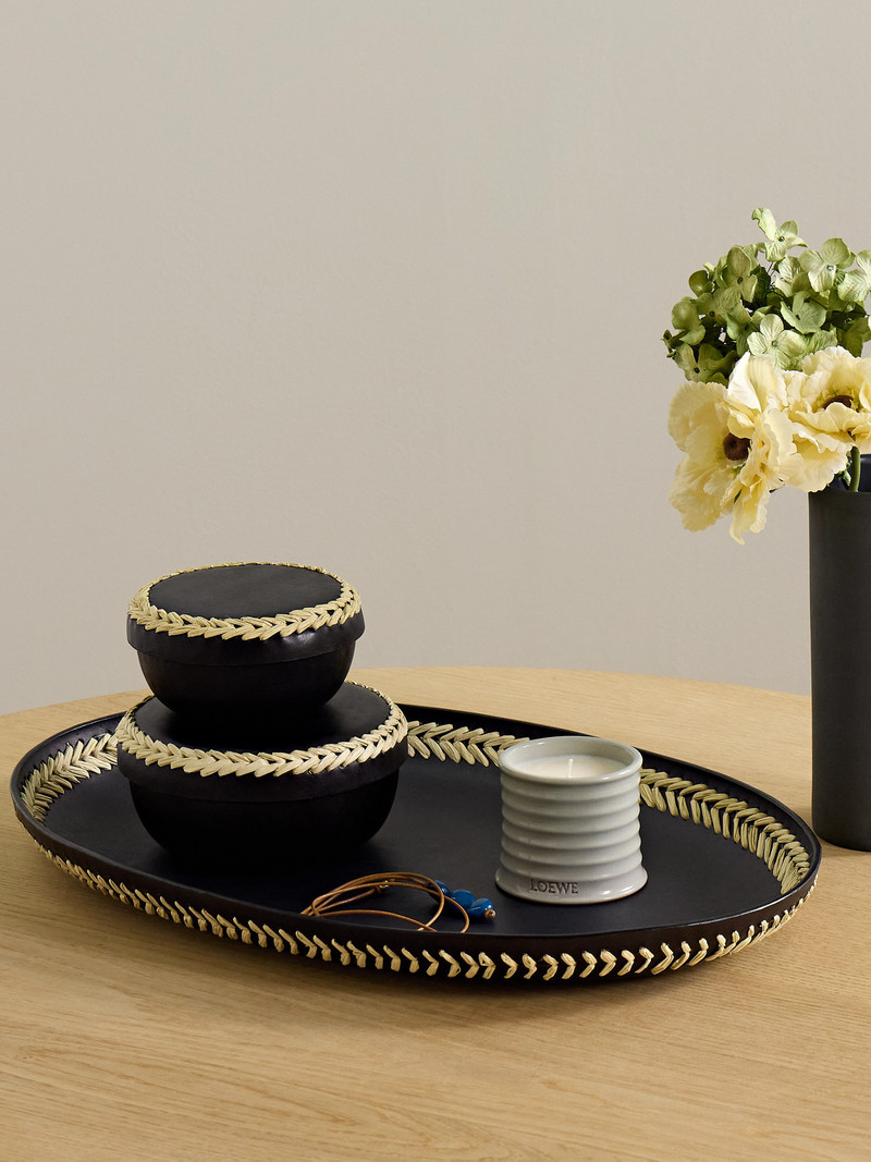 HUNTING SEASON Set Of Two Whipstitched Leather Boxes outlook