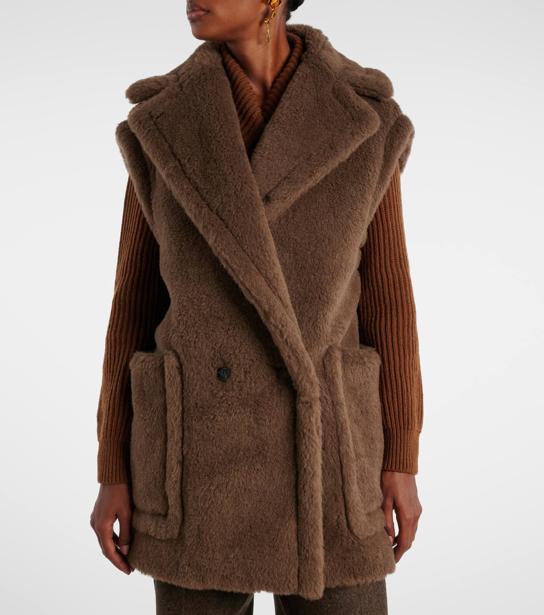 Alpaca, wool, and silk Teddy vest - 5