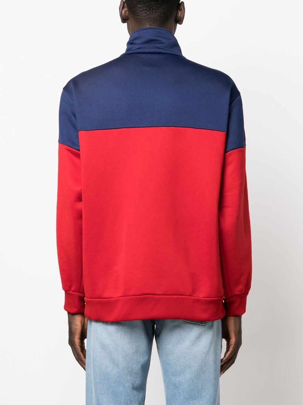 logo-tape detail zip-up cardigan - 4