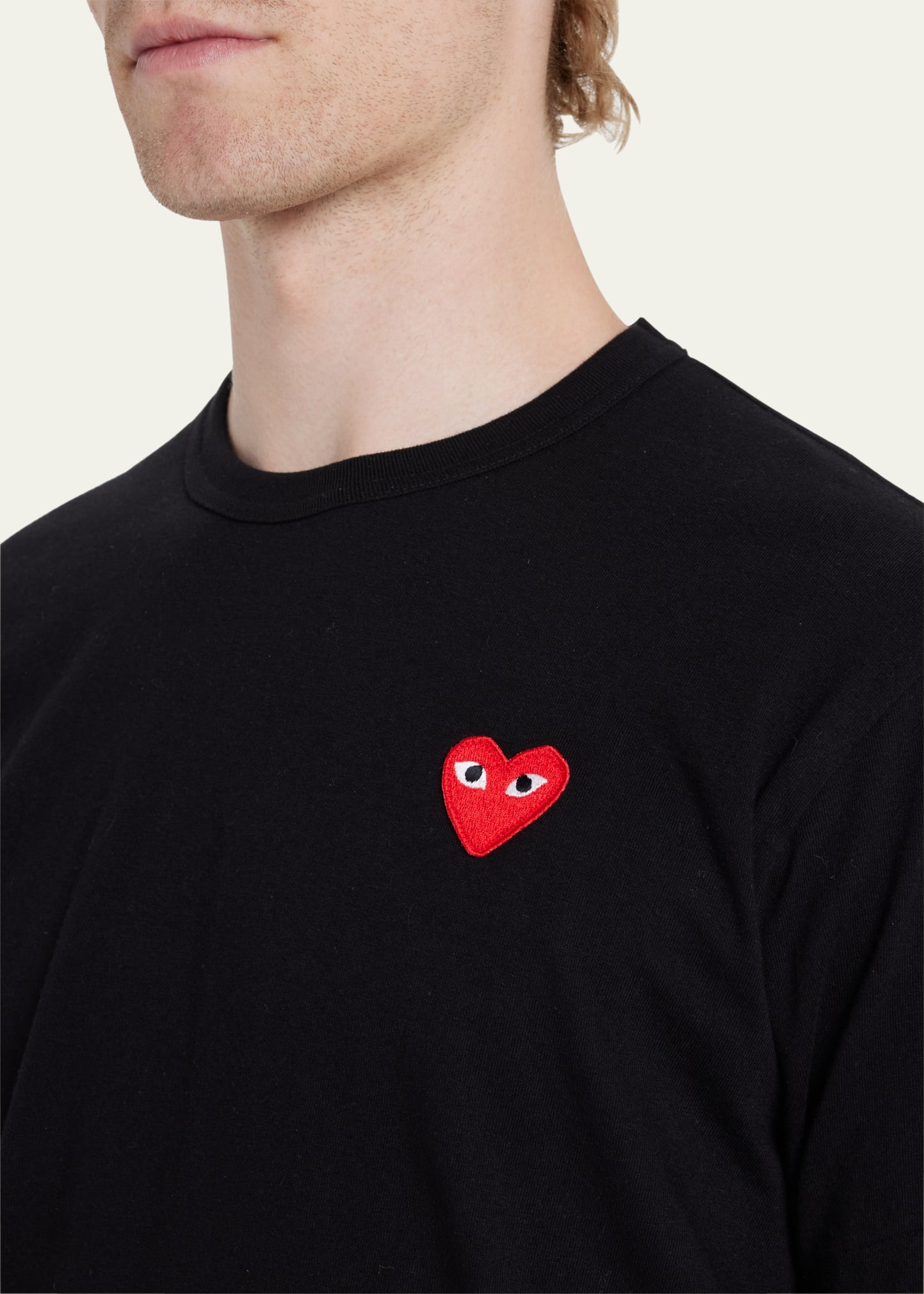 Comme Des Garçons Men's Cotton Jersey Heart T-Shirt | REVERSIBLE