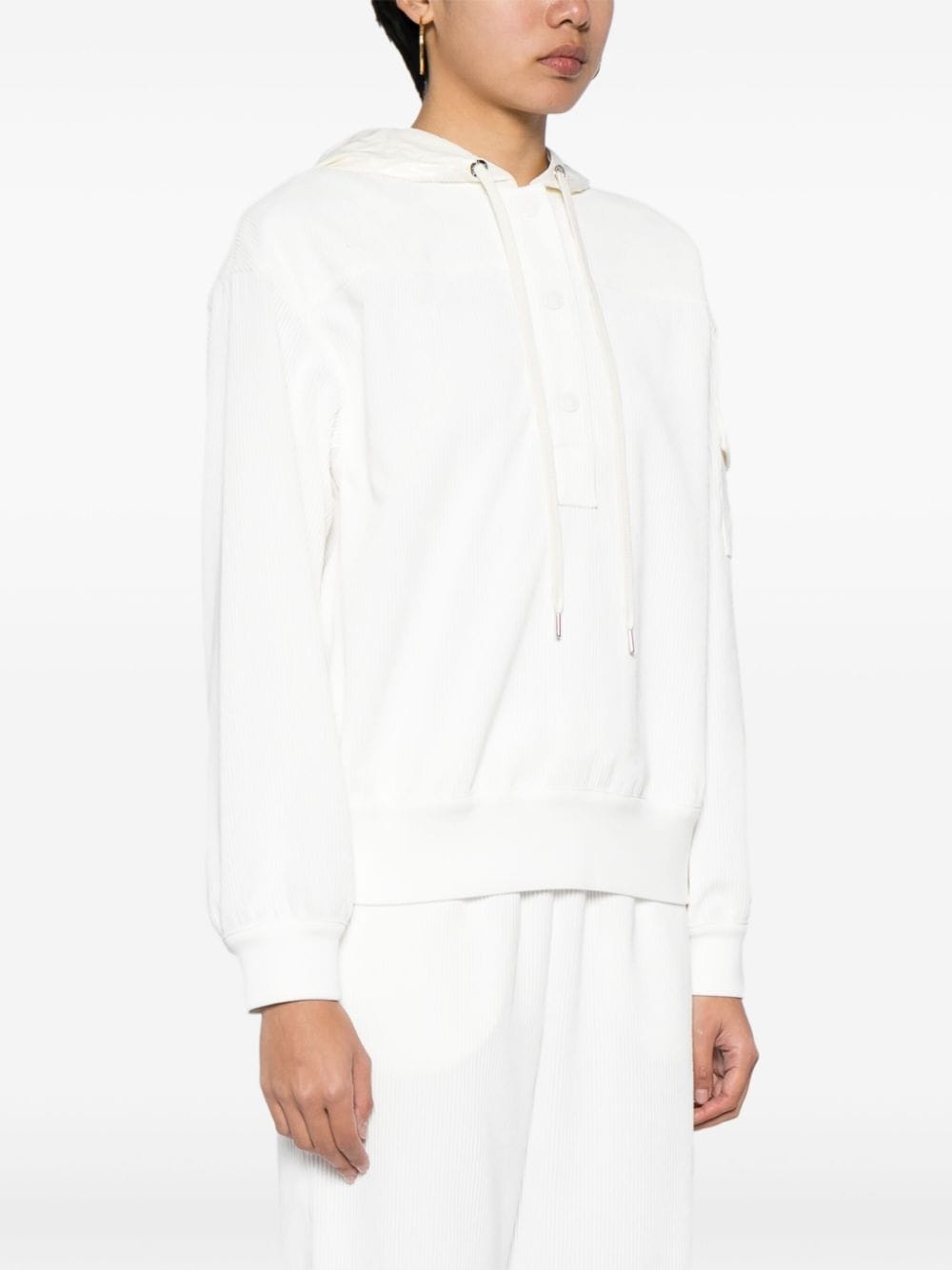 corduroy rib-trim hoodie - 3