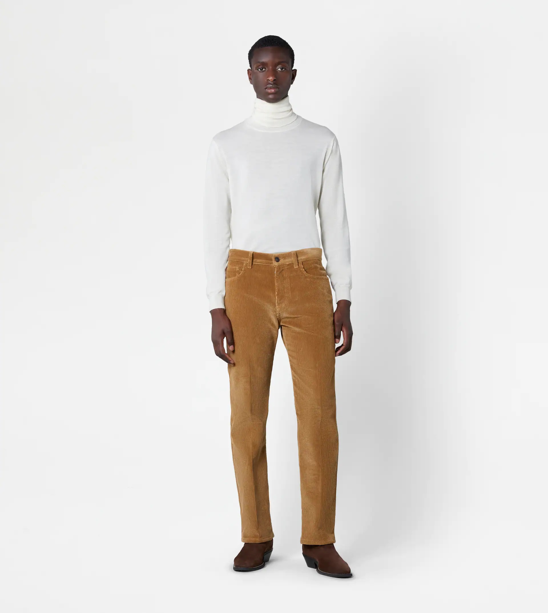 5-POCKET TROUSERS IN VELVET - BEIGE - 2