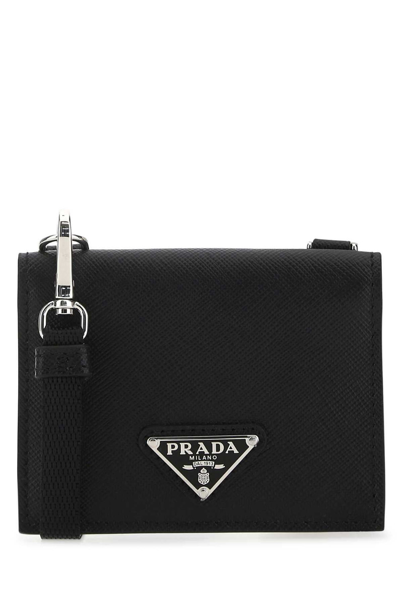 Prada Men Black Leather Cardholder - 1