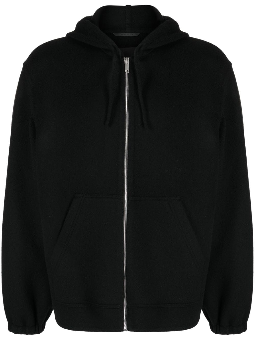 zip-front wool-blend hoodie - 1
