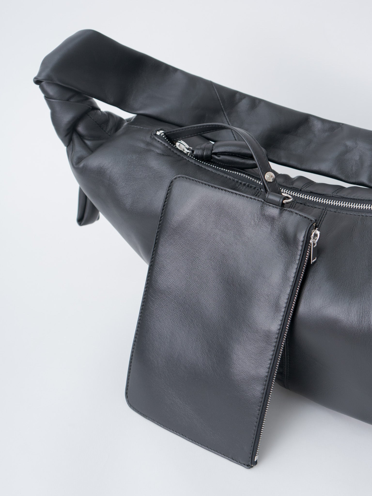 Large Croissant Bag - Black (soft nappa leather) - 8