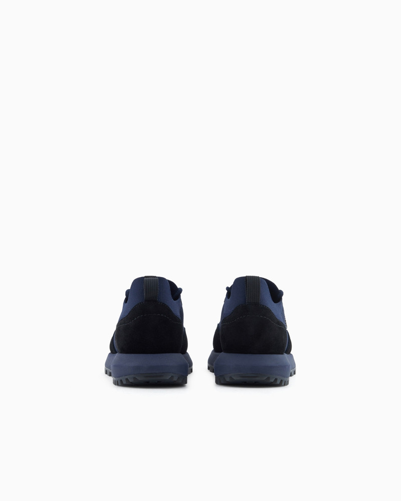 EMPORIO ARMANI KNIT SNEAKERS WITH SUEDE DETAILS outlook