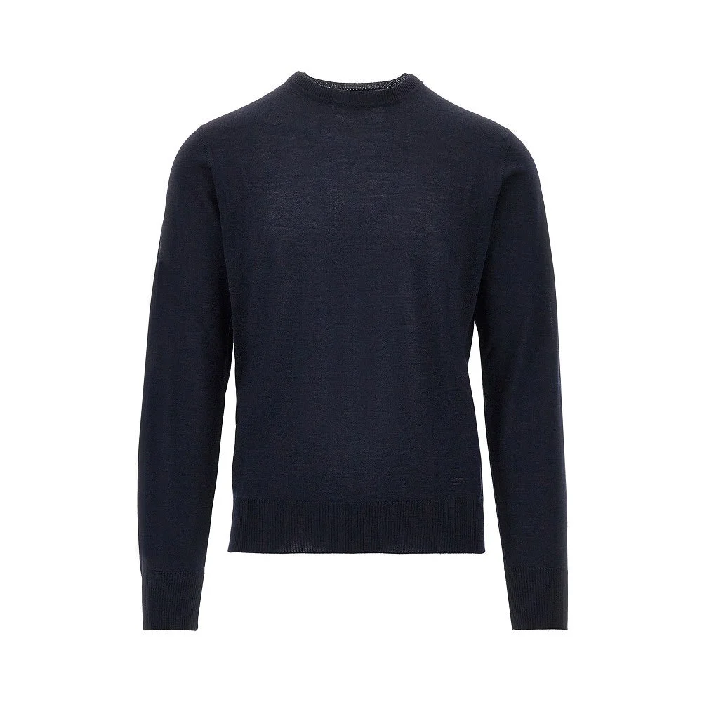 VIRGIN WOOL SWEATER WITH EAGLE EMBROIDERY - 1