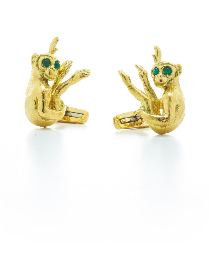 Emerald Monkey Cufflinks 1
