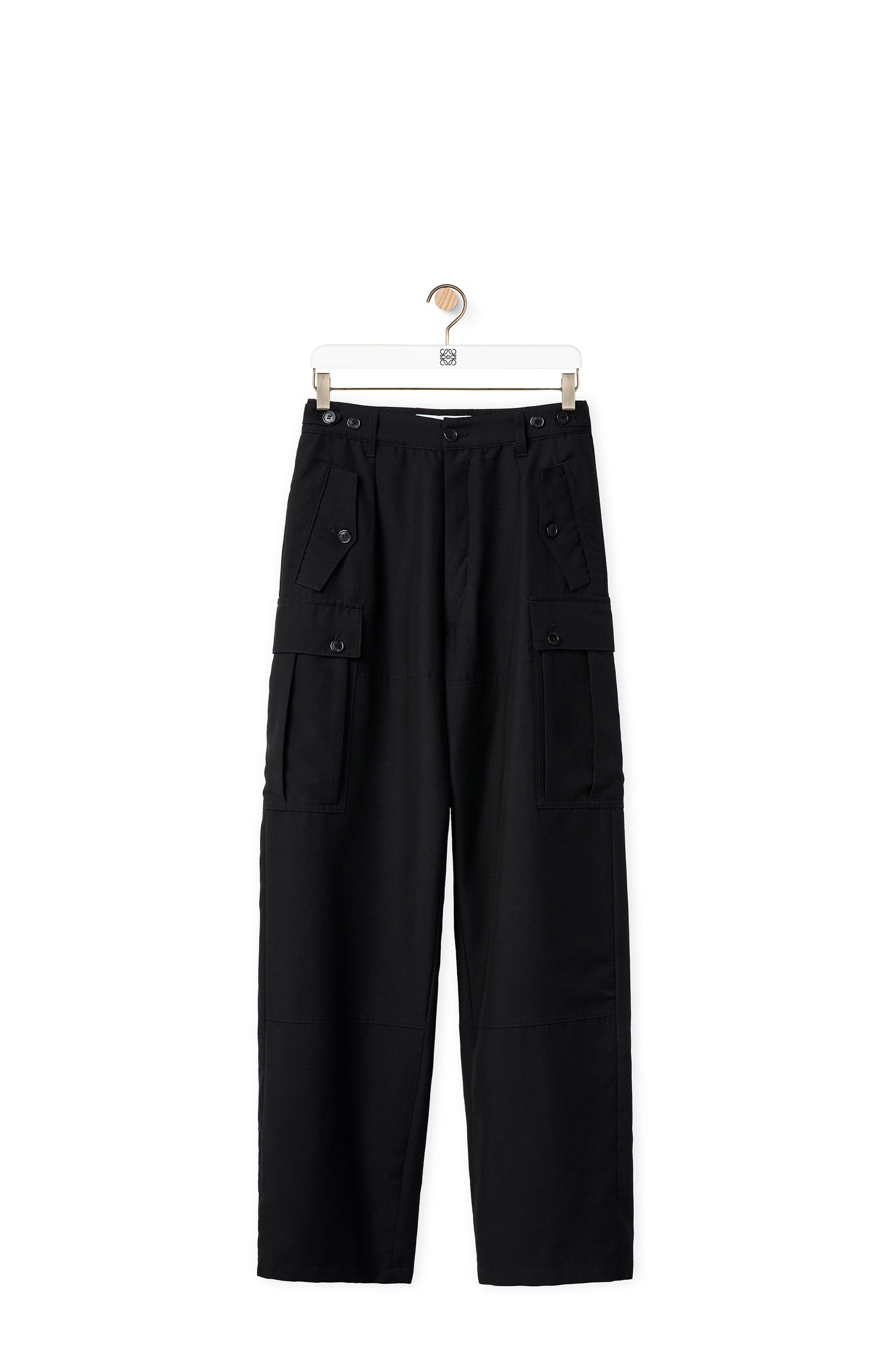 Cargo pocket trousers in wool - 1