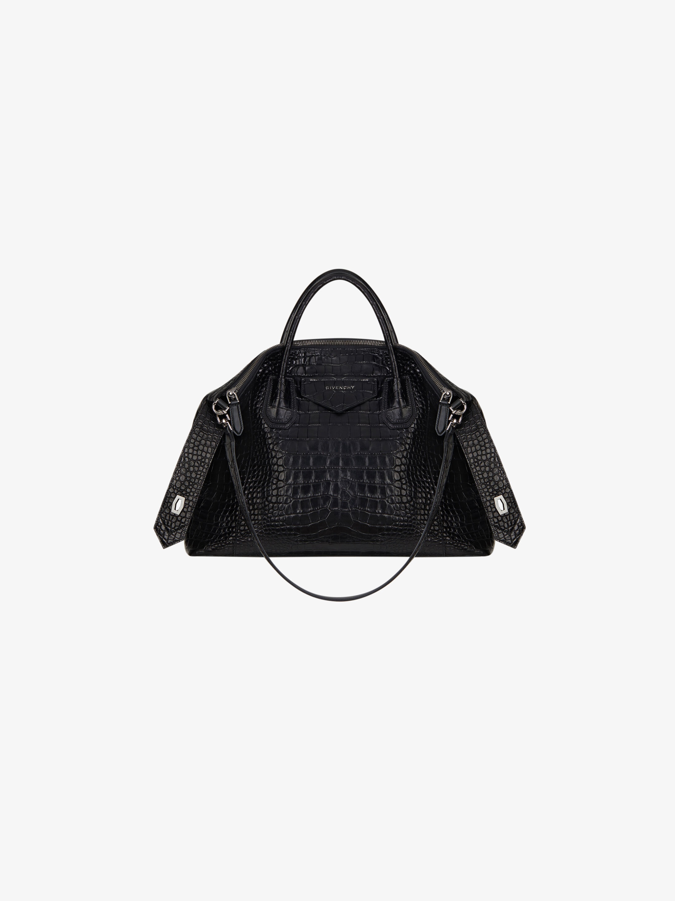 Medium Antigona Soft bag in crocodile effect leather - 1