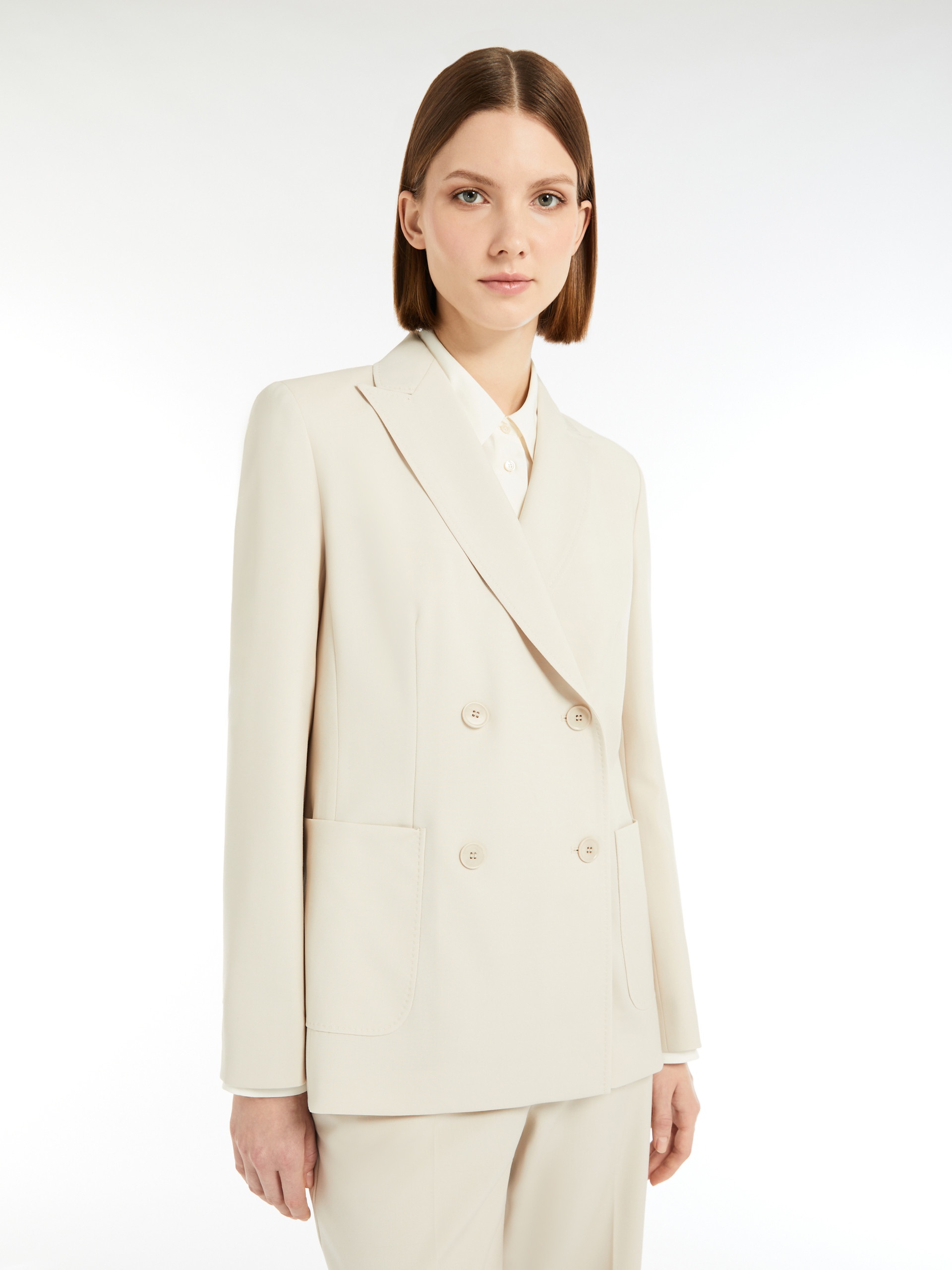 NERVOSO Double-breasted blazer in stretch wool canvas - 5