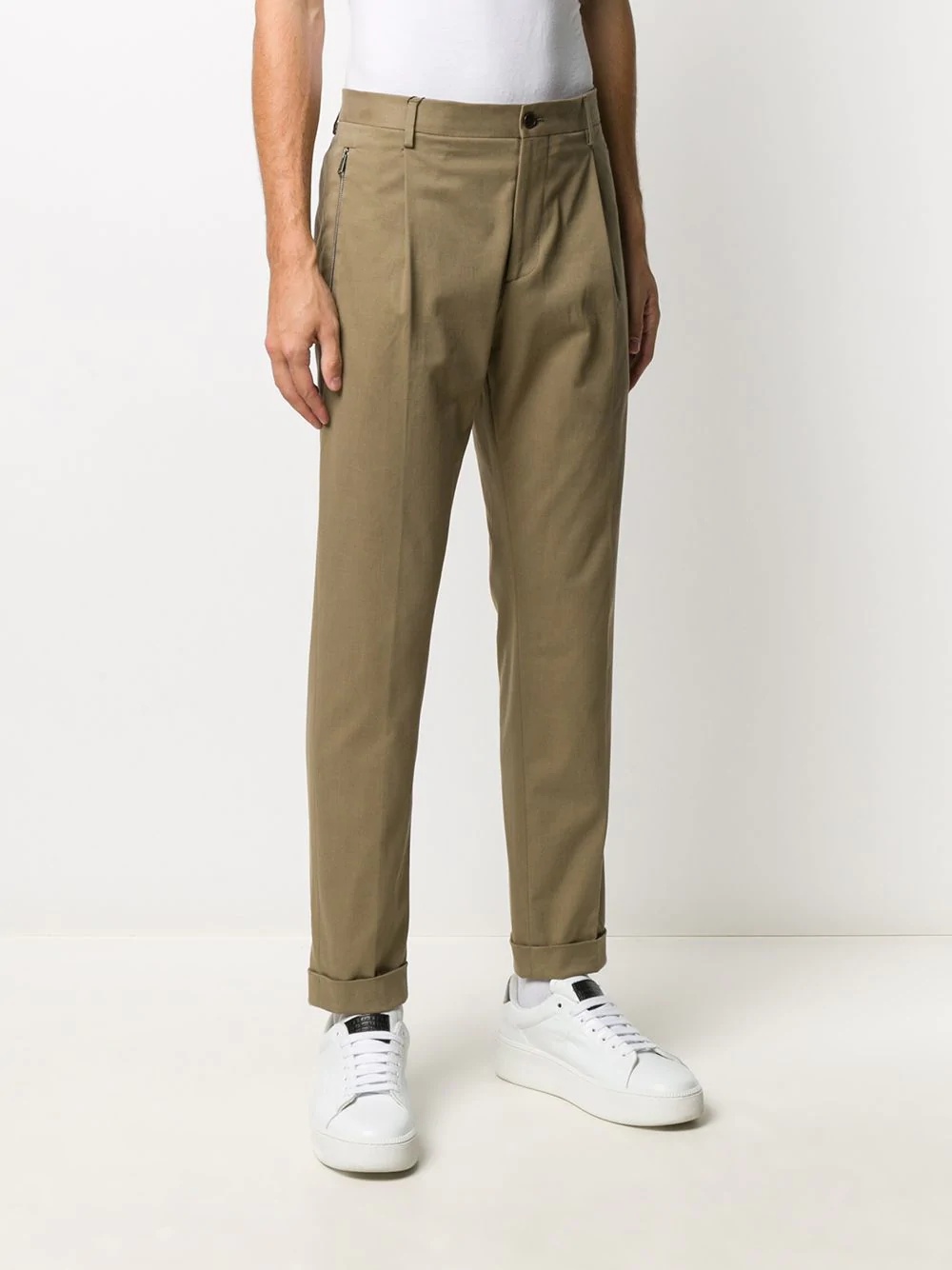 zip-pocket tapered trousers - 3