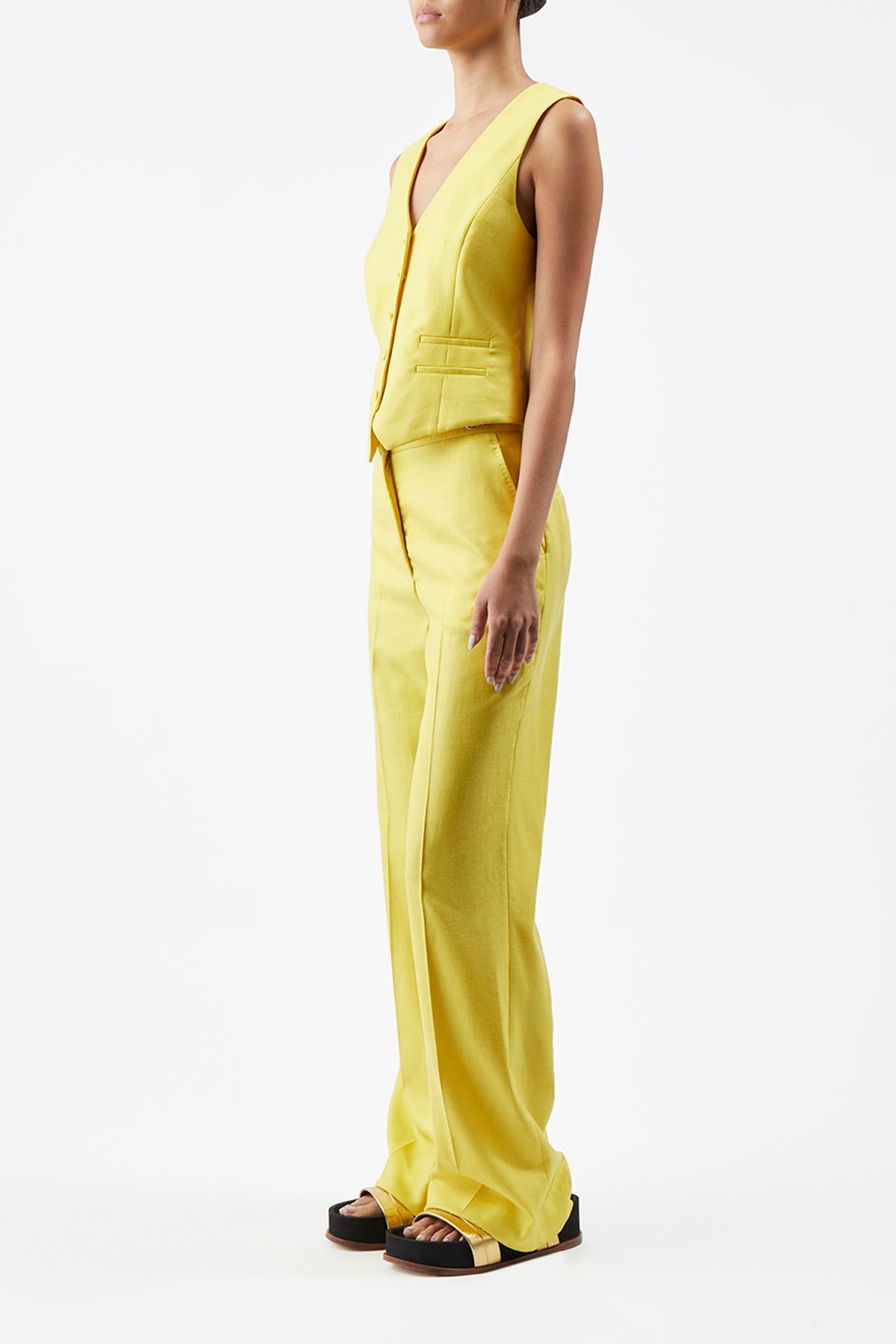 Coleridge Vest in Silk Wool with Linen - 3