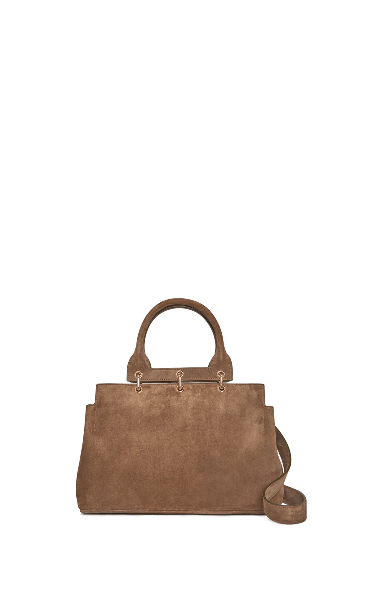 Small Amethyst Bag in Dark Sand Suede - 3