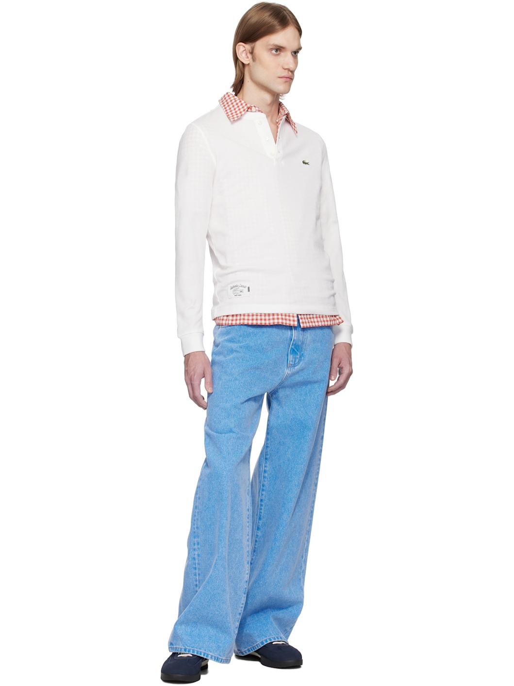 White Waffle-Knit Henley - 4
