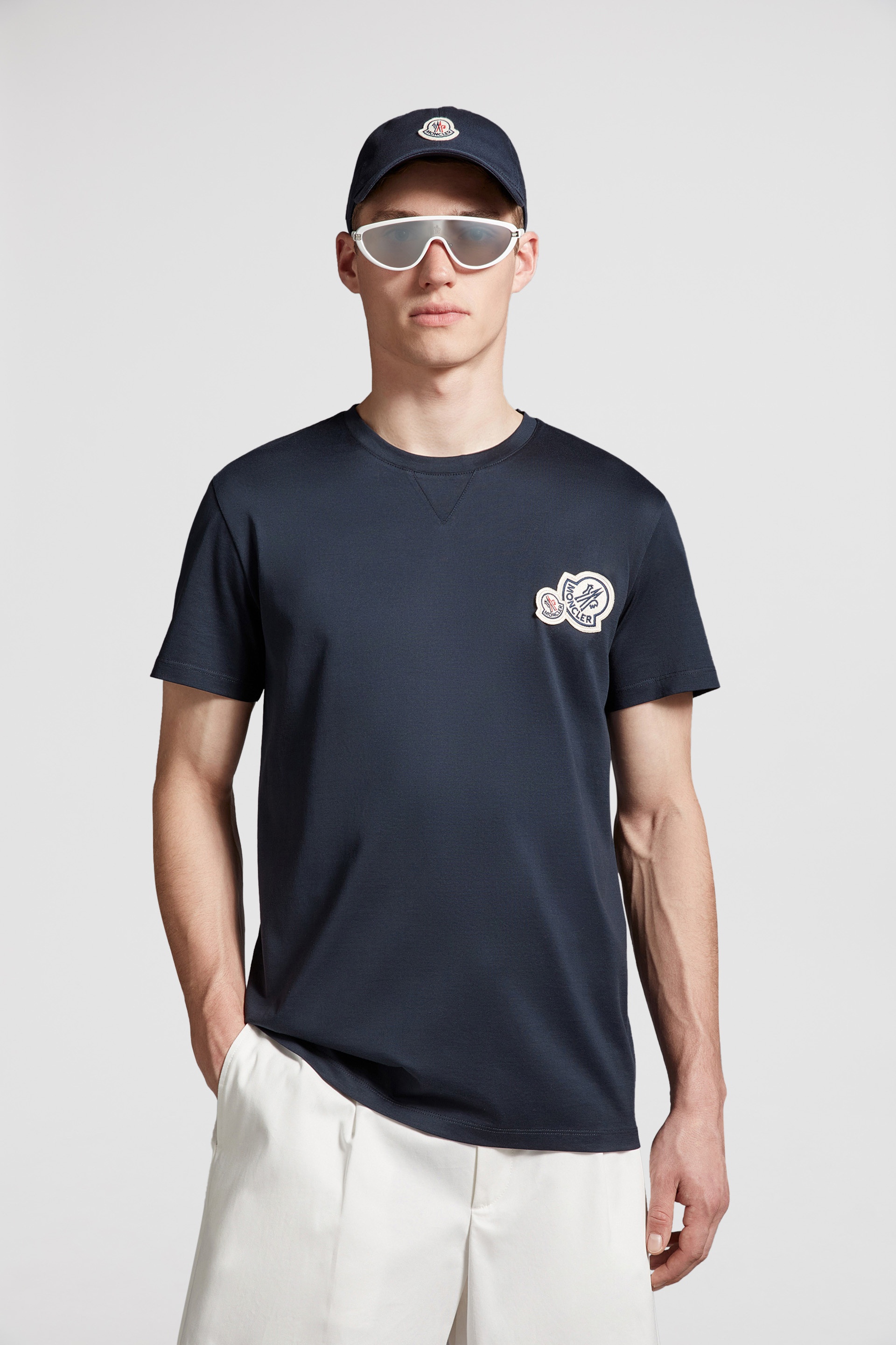 Moncler Double Logo Patch Cotton T-Shirt | REVERSIBLE