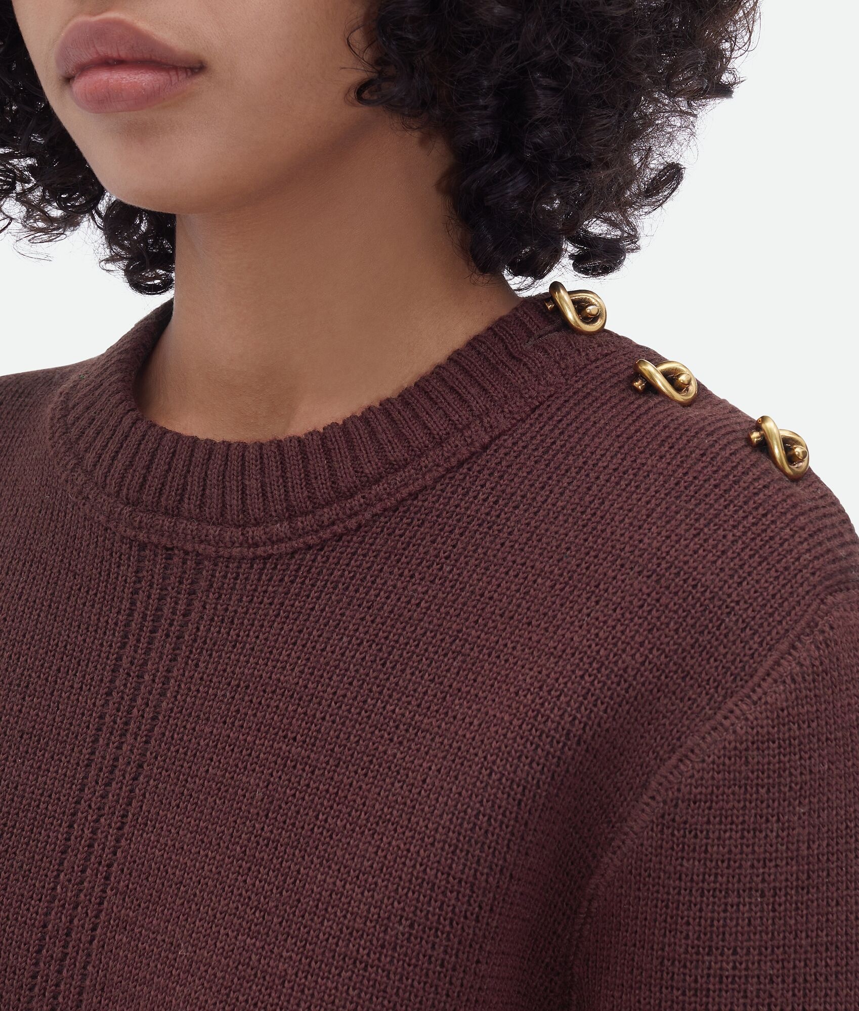 wool jumper with metal knot buttons - 4