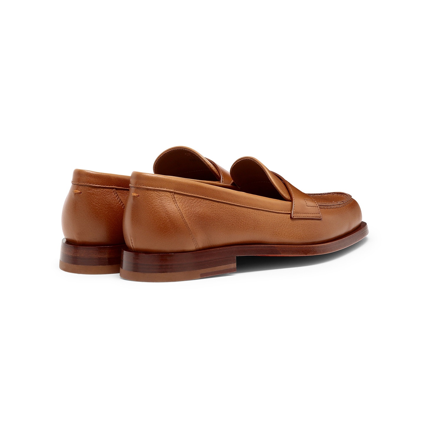 Women's light brown leather penny loafer - 4