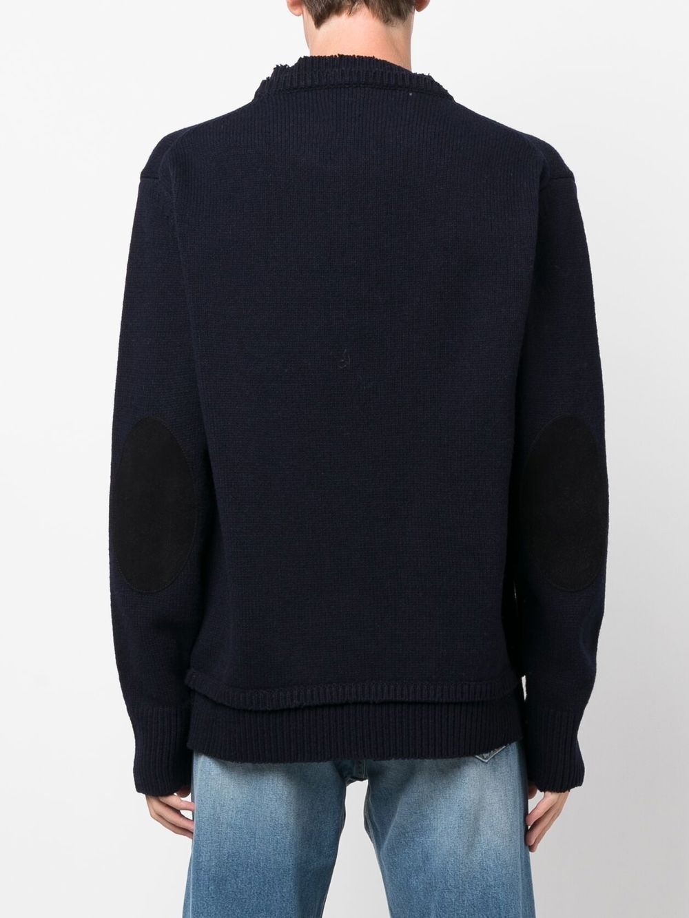 crew-neck layered jumper - 5