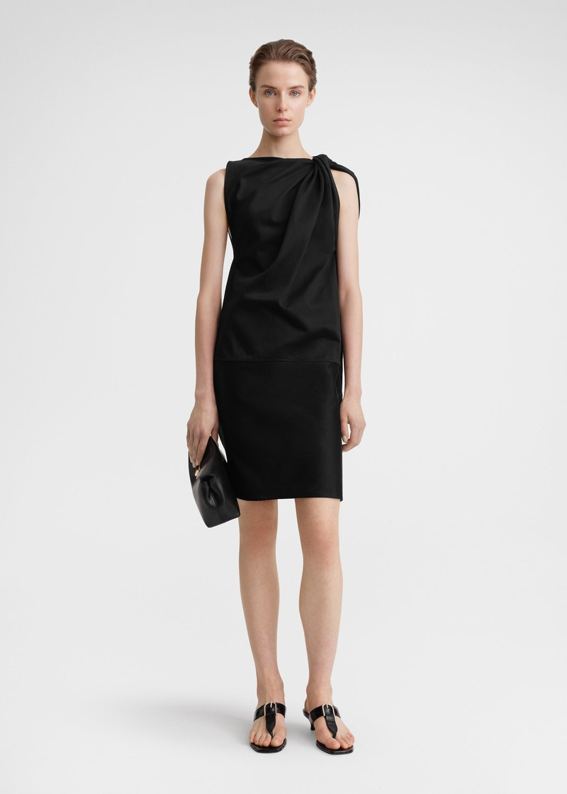 Totême Shoulder-twist dress black outlook